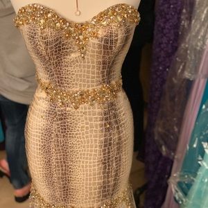 Jovanni Snake skin Style Gown